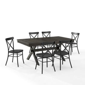 Crosley Hayden Slate Matte Black 7pc Dining Set