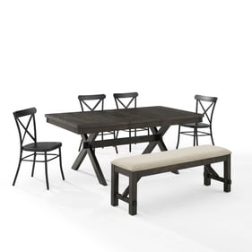 Crosley Hayden Slate Matte Black 6pc Dining Set