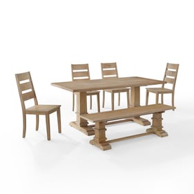 Crosley Joanna Rustic Brown 6pc Dining Set