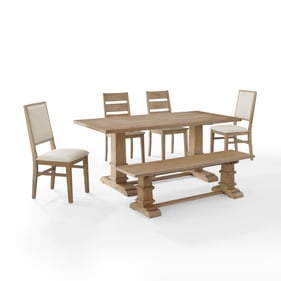 Crosley Joanna Creme Rustic Brown 6pc Dining Set