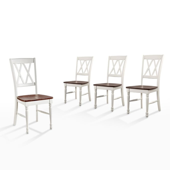 4 Crosley Shelby Distressed White Dining Chairs CRSL-KF20031WH