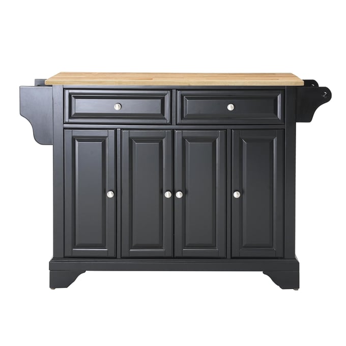 Crosley Lafayette Natural Black Full Size Kitchen Island Cart CRSL-KF30001BBK