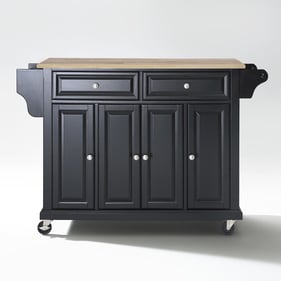 Crosley Natural Black Full Size Kitchen Cart