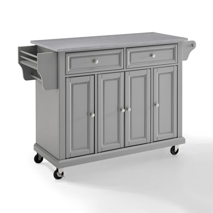 Crosley Gray Full Size Stainless Steel Top Kitchen Cart CRSL-KF30002EGY