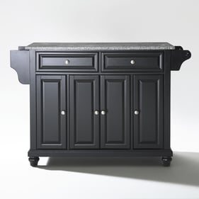 Crosley Cambridge Gray Black Full Size Kitchen Island Cart