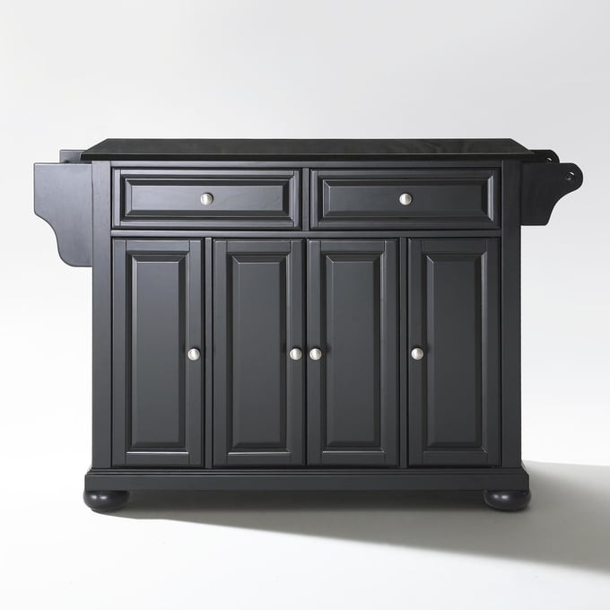 Crosley Alexandria Black Granite Full Size Kitchen Island Cart CRSL-KF30004ABK