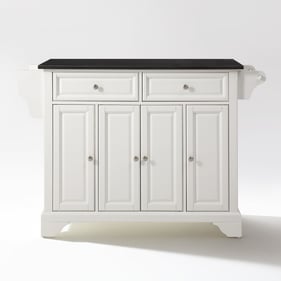 Crosley Lafayette Black Granite White Full Size Kitchen Island Cart