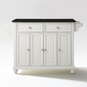 Crosley Cambridge Black Granite White Full Size Kitchen Island Cart