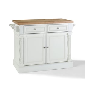 Crosley Oxford White Oxford Butcher Block Kitchen Island White