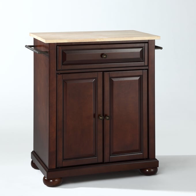 Crosley Alexandria Natural Mahogany Portable Kitchen Island Cart CRSL-KF30021AMA