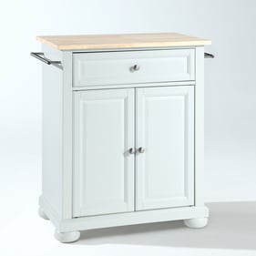 Crosley Alexandria Natural White Portable Kitchen Island Cart