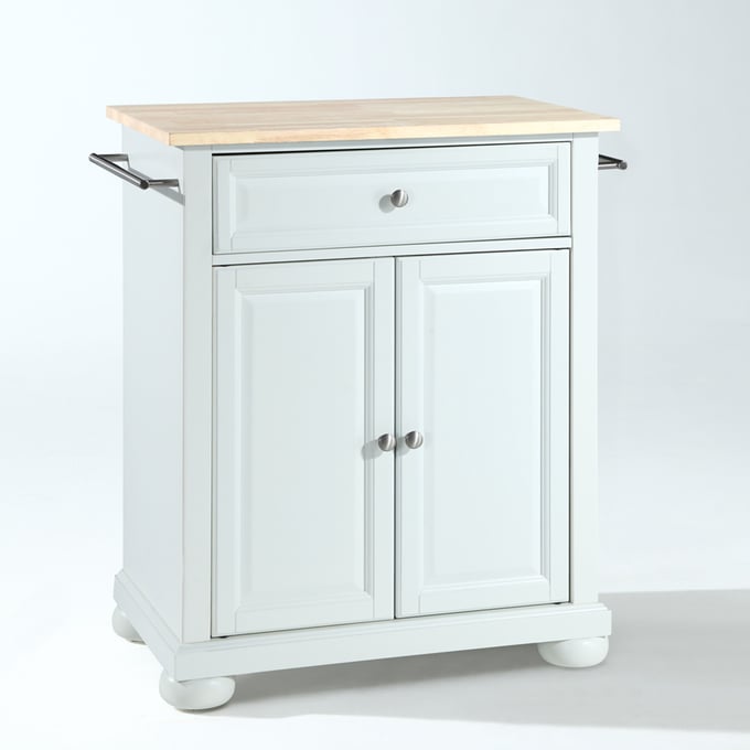 Crosley Alexandria Natural White Portable Kitchen Island Cart CRSL-KF30021AWH