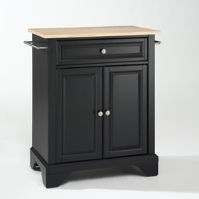 Crosley Lafayette Natural Black Portable Kitchen Island Cart