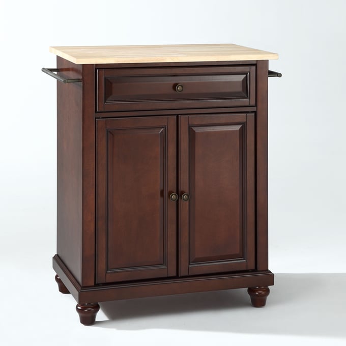 Crosley Cambridge Natural Mahogany Portable Kitchen Island Cart CRSL-KF30021DMA