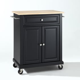 Crosley Compact Natural Black Kitchen Cart