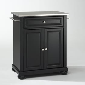 Crosley Alexandria Black Portable Kitchen Island Cart