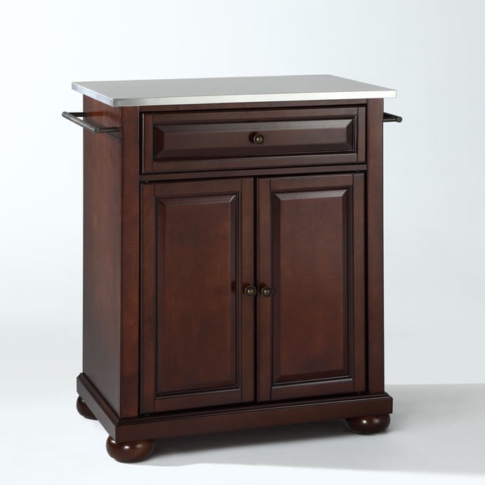 Crosley Alexandria Mahogany Portable Kitchen Island Cart CRSL-KF30022AMA