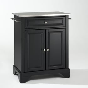 Crosley Lafayette Black Portable Kitchen Island Cart