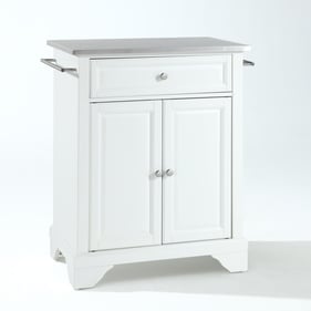 Crosley Lafayette White Portable Kitchen Island Cart