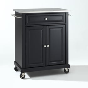 Crosley Compact Black Kitchen Cart