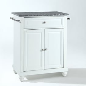 Crosley Cambridge Gray Granite White Portable Kitchen Island Cart