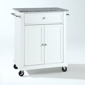 Crosley Compact Gray Granite White Kitchen Cart