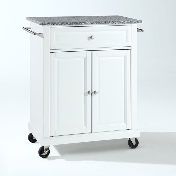 Crosley Compact Gray Granite White Kitchen Cart CRSL-KF30023EWH