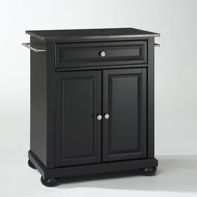 Crosley Alexandria Black Granite Portable Kitchen Island Cart