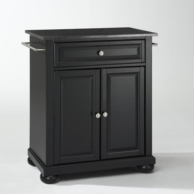 Crosley Alexandria Black Granite Portable Kitchen Island Cart CRSL-KF30024ABK