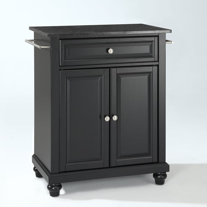 Crosley Cambridge Black Granite Portable Kitchen Island Cart CRSL-KF30024DBK