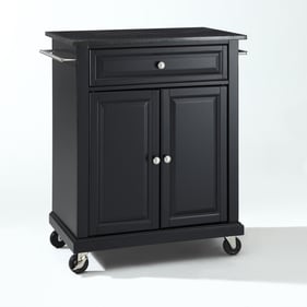 Crosley Compact Black Granite Kitchen Cart