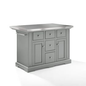 Crosley Julia Gray Stainless Steel Top Kitchen Island