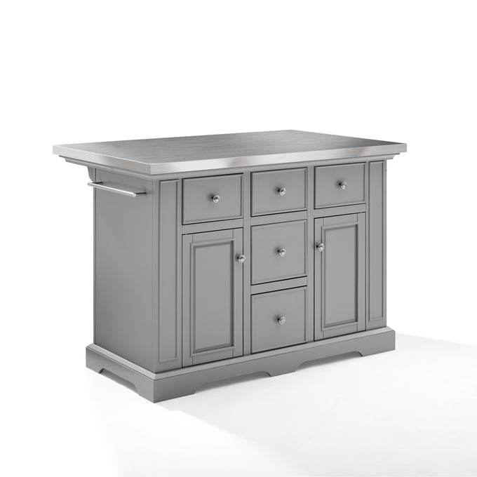 Crosley Julia Gray Stainless Steel Top Kitchen Island CRSL-KF30025AGY