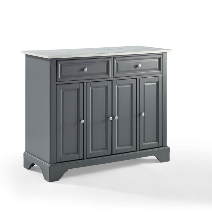 Crosley Avery White Distressed Gray Kitchen Island CRSL-KF30043BGY