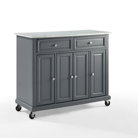 Crosley Avery White Distressed Gray Kitchen Cart