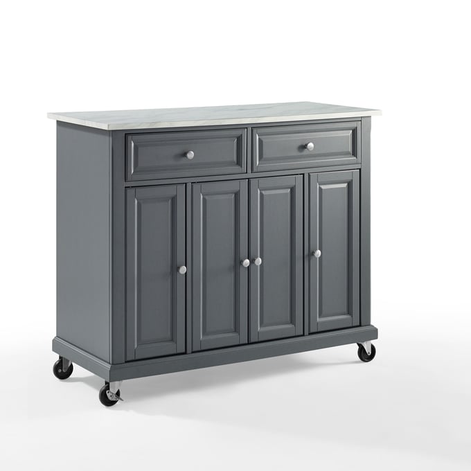 Crosley Avery White Distressed Gray Kitchen Cart CRSL-KF30043EGY