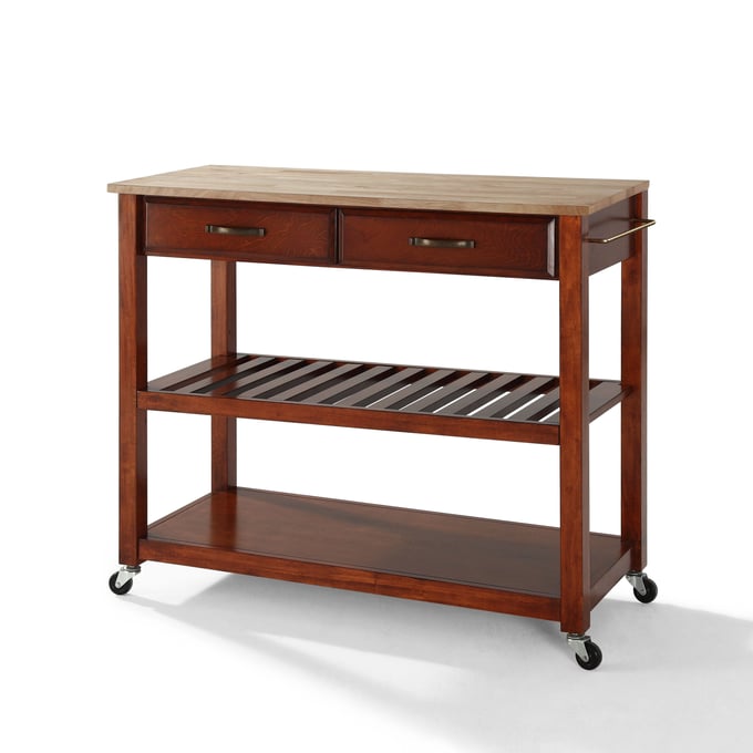 Crosley Natural Cherry Kitchen Prep Rolling Cart CRSL-KF30051CH