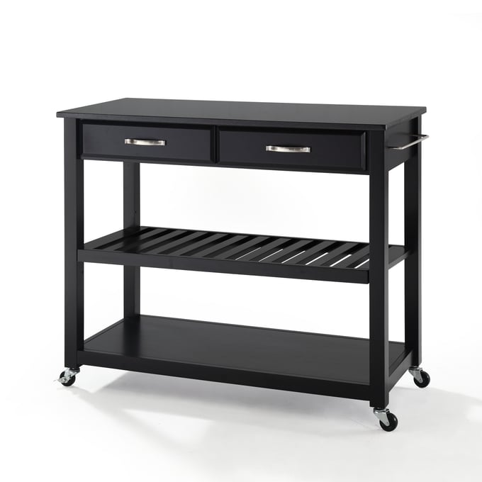 Crosley Black Granite Kitchen Prep Rolling Cart CRSL-KF30054BK