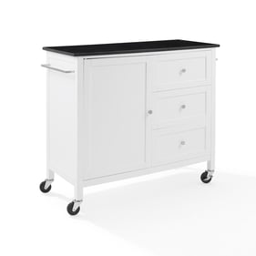 Crosley Soren White Black Kitchen Island Cart