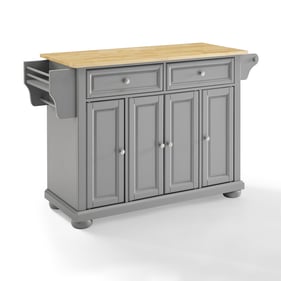 Crosley Alexandria Natural Gray Kitchen Island Cart