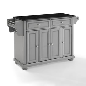 Crosley Alexandria Black Gray Full Size Kitchen Island Cart