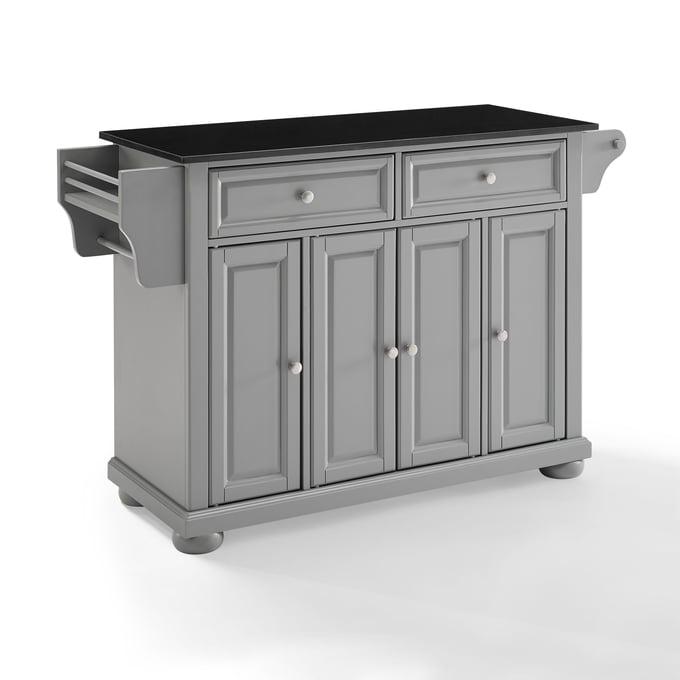 Crosley Alexandria Black Gray Full Size Kitchen Island Cart CRSL-KF30204AGY