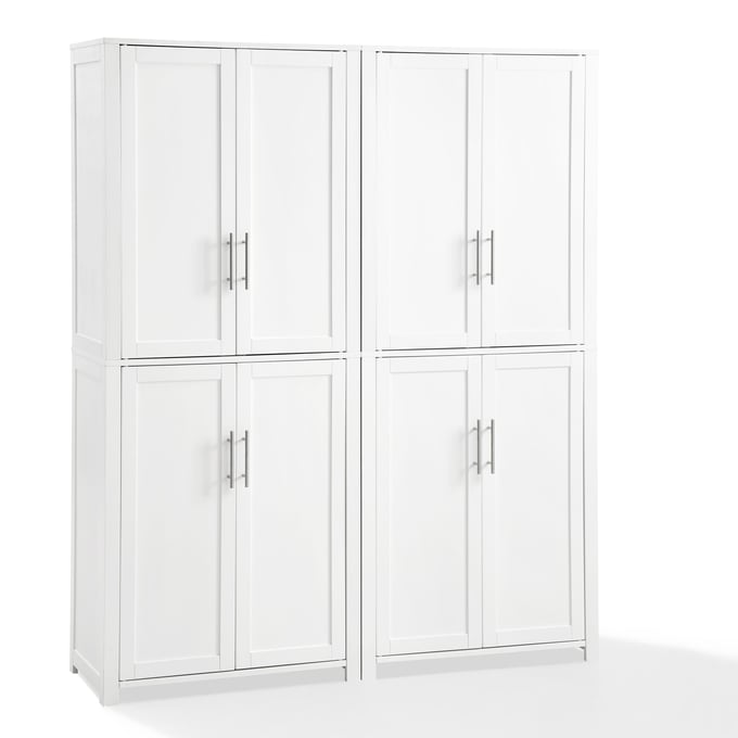 Crosley Savannah White 2pc Kitchen Storage Pantry Set CRSL-KF33020WH