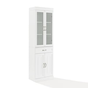 Crosley Stanton White Glass Door Kitchen Storage Pantry Cabinet