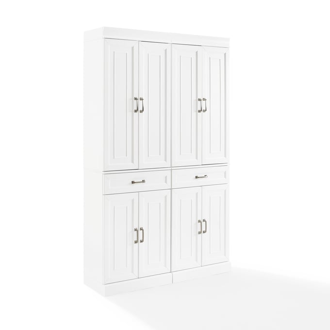 Crosley Stanton White 2pc Kitchen Storage Pantry Cabinet Set CRSL-KF33033WH