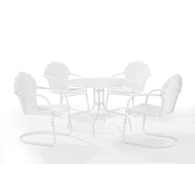 Crosley Tulip White Satin 5pc Retro Outdoor Dining Set