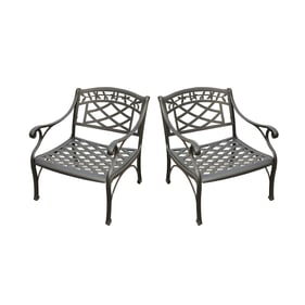 2 Crosley Sedona Black Outdoor Lounge Chairs