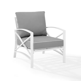 Crosley Kaplan White Gray Outdoor Chair