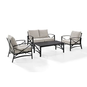 Crosley Kaplan Oil Rubbed Bronze Oatmeal 4pc Outdoor Patio Set