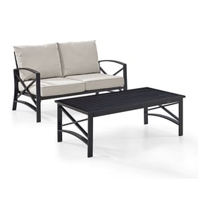 Crosley Kaplan Oil Rubbed Bronze Oatmeal 2pc Outdoor Patio Set